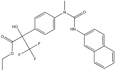 ethyl 3,3,3-trifluoro-2-hydroxy-2-(4-{methyl[(2-naphthylamino)carbonyl]amino}phenyl)propanoate Structure