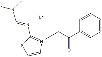 2-{[(dimethylamino)methylidene]amino}-3-(2-oxo-2-phenylethyl)-1,3-thiazol-3-ium bromide Structure