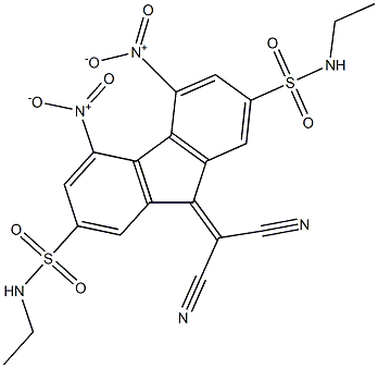 N2,N7-diethyl-9-(dicyanomethylene)-4,5-dinitro-9H-2,7-fluorenedisulfonamide Struktur