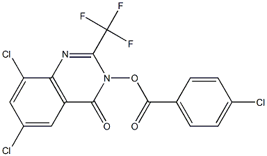 6,8-dichloro-3-[(4-chlorobenzoyl)oxy]-2-(trifluoromethyl)-4(3H)-quinazolinone,,结构式