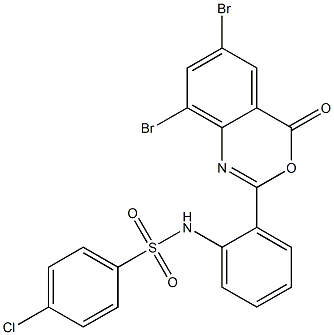 N1-[2-(6,8-dibromo-4-oxo-4H-3,1-benzoxazin-2-yl)phenyl]-4-chlorobenzene-1-s ulfonamide Structure