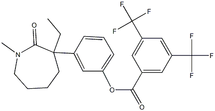 3-(3-ethyl-1-methyl-2-oxoazepan-3-yl)phenyl 3,5-di(trifluoromethyl)benzoate Structure