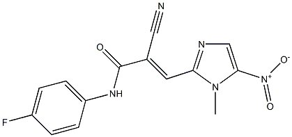 N1-(4-fluorophenyl)-2-cyano-3-(1-methyl-5-nitro-1H-imidazol-2-yl)acrylamide Structure