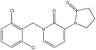 1-(2,6-dichlorobenzyl)-3-(2-oxo-1-pyrrolidinyl)-2(1H)-pyridinone Struktur
