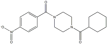[4-(cyclohexylcarbonyl)piperazino](4-nitrophenyl)methanone,,结构式