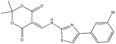 5-({[4-(3-bromophenyl)-1,3-thiazol-2-yl]amino}methylene)-2,2-dimethyl-1,3-dioxane-4,6-dione Structure