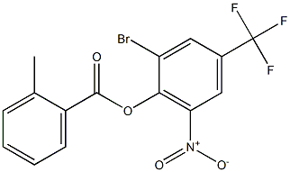 2-bromo-6-nitro-4-(trifluoromethyl)phenyl 2-methylbenzoate Struktur