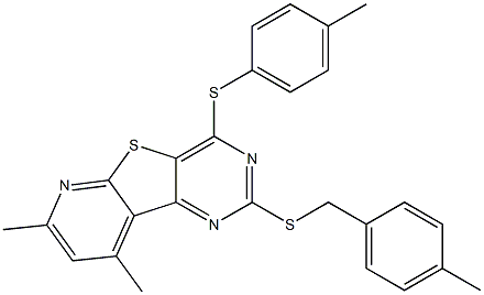 7,9-dimethyl-2-[(4-methylbenzyl)sulfanyl]-4-[(4-methylphenyl)sulfanyl]pyrido[3',2':4,5]thieno[3,2-d]pyrimidine|