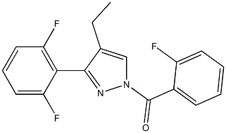 [3-(2,6-difluorophenyl)-4-ethyl-1H-pyrazol-1-yl](2-fluorophenyl)methanone,,结构式
