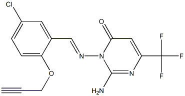  2-amino-3-({(E)-[5-chloro-2-(2-propynyloxy)phenyl]methylidene}amino)-6-(trifluoromethyl)-4(3H)-pyrimidinone