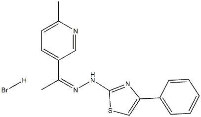 1-(6-methyl-3-pyridyl)ethan-1-one 1-(4-phenyl-1,3-thiazol-2-yl)hydrazone hydrobromide Structure