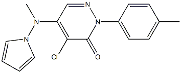 4-chloro-2-(4-methylphenyl)-5-[methyl(1H-pyrrol-1-yl)amino]-2,3-dihydropyridazin-3-one,,结构式