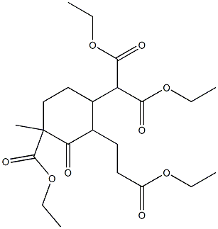 diethyl 2-[4-(ethoxycarbonyl)-2-(3-ethoxy-3-oxopropyl)-4-methyl-3-oxocyclohexyl]malonate Structure
