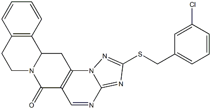 2-[(3-chlorobenzyl)sulfanyl]-8,9,13b,14-tetrahydro-6H-[1,2,4]triazolo[5'',1'':2',3']pyrimido[4',5':4,5]pyrido[2,1-a]isoquinolin-6-one