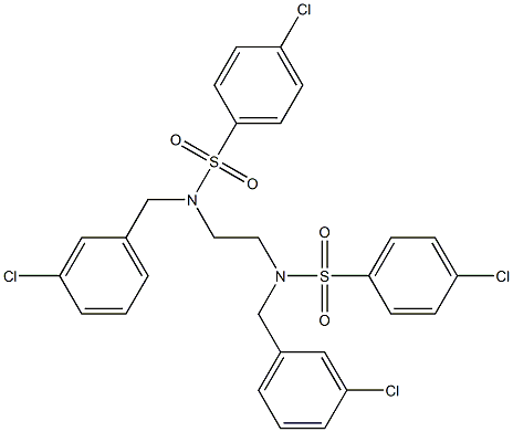 4-chloro-N-(3-chlorobenzyl)-N-(2-{(3-chlorobenzyl)[(4-chlorophenyl)sulfonyl]amino}ethyl)benzenesulfonamide 结构式