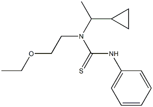 N-(1-cyclopropylethyl)-N-(2-ethoxyethyl)-N'-phenylthiourea Struktur