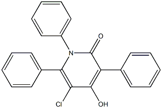 5-chloro-4-hydroxy-1,3,6-triphenyl-1,2-dihydropyridin-2-one 化学構造式