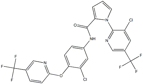 1-[3-chloro-5-(trifluoromethyl)-2-pyridinyl]-N-(3-chloro-4-{[5-(trifluoromethyl)-2-pyridinyl]oxy}phenyl)-1H-pyrrole-2-carboxamide 结构式