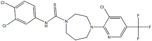 N1-(3,4-dichlorophenyl)-4-[3-chloro-5-(trifluoromethyl)-2-pyridyl]-1,4-diazepane-1-carbothioamide Structure