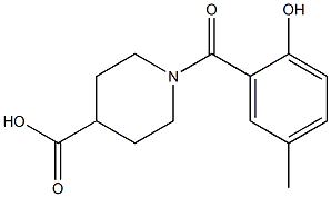 1-(2-hydroxy-5-methylbenzoyl)piperidine-4-carboxylic acid Structure