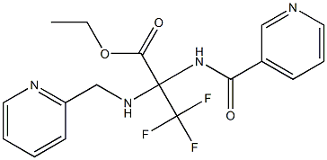 ethyl 3,3,3-trifluoro-2-[(3-pyridylcarbonyl)amino]-2-[(2-pyridylmethyl)amino]propanoate Struktur