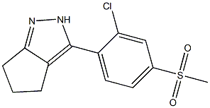 3-[2-chloro-4-(methylsulfonyl)phenyl]-2,4,5,6-tetrahydrocyclopenta[c]pyrazole 结构式