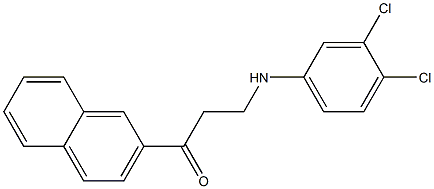 3-(3,4-dichloroanilino)-1-(2-naphthyl)-1-propanone 化学構造式