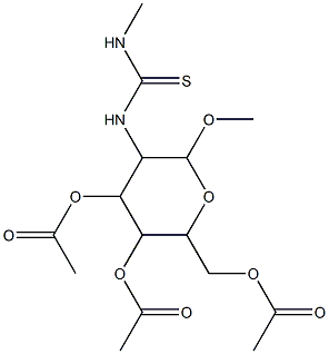 3-(acetyloxy)-2-[(acetyloxy)methyl]-6-methoxy-5-{[(methylamino)carbothioyl]amino}tetrahydro-2H-pyran-4-yl acetate,,结构式