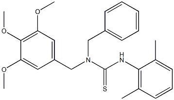 N-benzyl-N'-(2,6-dimethylphenyl)-N-(3,4,5-trimethoxybenzyl)thiourea Struktur