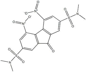 N2,N2,N7,N7-tetramethyl-4,5-dinitro-9-oxo-9H-fluorene-2,7-disulfonamide Struktur