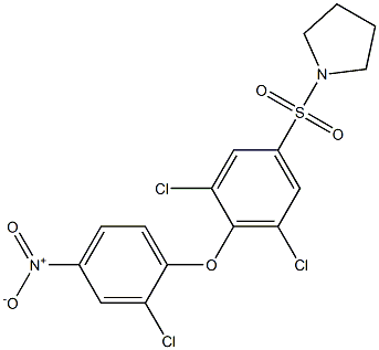 1-{[3,5-dichloro-4-(2-chloro-4-nitrophenoxy)phenyl]sulfonyl}pyrrolidine,,结构式