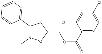 (2-methyl-3-phenyltetrahydro-5-isoxazolyl)methyl 2,4-dichlorobenzenecarboxylate Struktur