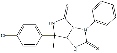 7-(4-chlorophenyl)-7-methyl-3-phenyldihydro-1H-imidazo[1,5-b][1,2,4]triazole-2,5(3H,6H)-dithione 化学構造式