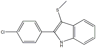 2-(4-chlorophenyl)-3-(methylthio)-1H-indole,,结构式