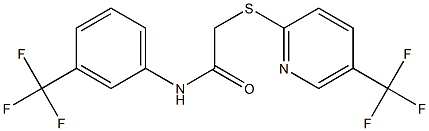 N1-[3-(trifluoromethyl)phenyl]-2-{[5-(trifluoromethyl)-2-pyridyl]thio}acetamide Struktur