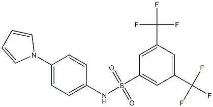 N1-[4-(1H-pyrrol-1-yl)phenyl]-3,5-di(trifluoromethyl)benzene-1-sulfonamide,,结构式