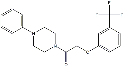 1-(4-phenylpiperazino)-2-[3-(trifluoromethyl)phenoxy]-1-ethanone Struktur