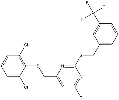 4-chloro-6-{[(2,6-dichlorophenyl)sulfanyl]methyl}-2-{[3-(trifluoromethyl)benzyl]sulfanyl}pyrimidine