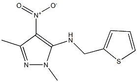 N5-(2-thienylmethyl)-1,3-dimethyl-4-nitro-1H-pyrazol-5-amine 化学構造式