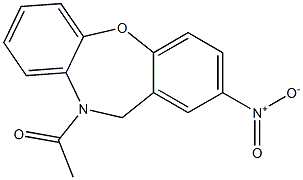 1-[2-nitrodibenzo[b,f][1,4]oxazepin-10(11H)-yl]-1-ethanone Struktur