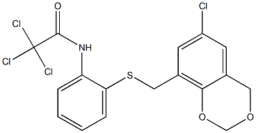 N1-(2-{[(6-chloro-4H-1,3-benzodioxin-8-yl)methyl]thio}phenyl)-2,2,2-trichloroacetamide Structure