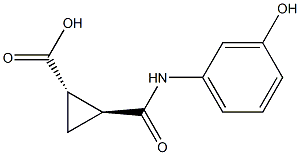 (1S,2S)-2-[(3-hydroxyanilino)carbonyl]cyclopropanecarboxylic acid 化学構造式