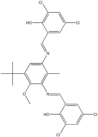  2-[({3-(tert-butyl)-5-[(3,5-dichloro-2-hydroxybenzylidene)amino]-2-methoxy-6-methylphenyl}imino)methyl]-4,6-dichlorophenol