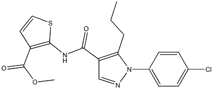 methyl 2-({[1-(4-chlorophenyl)-5-propyl-1H-pyrazol-4-yl]carbonyl}amino)thio phene-3-carboxylate Structure
