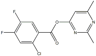 2,6-dimethyl-4-pyrimidinyl 2-chloro-4,5-difluorobenzenecarboxylate Structure