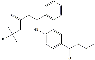 ethyl 4-[(5-hydroxy-5-methyl-3-oxo-1-phenylhexyl)amino]benzoate Struktur