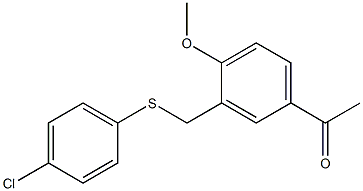 1-(3-{[(4-chlorophenyl)thio]methyl}-4-methoxyphenyl)ethan-1-one Structure