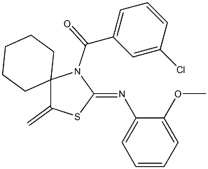 (3-chlorophenyl){2-[(2-methoxyphenyl)imino]-4-methylidene-3-thia-1-azaspiro[4.5]dec-1-yl}methanone