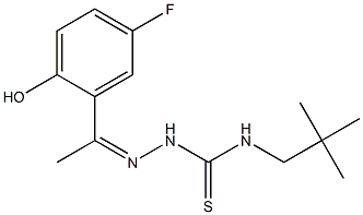 N1-neopentyl-2-[1-(5-fluoro-2-hydroxyphenyl)ethylidene]hydrazine-1-carbothioamide Structure