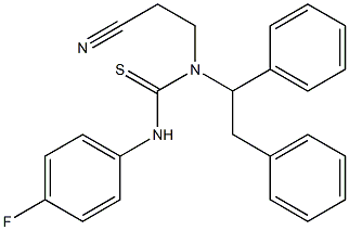 N-(2-cyanoethyl)-N-(1,2-diphenylethyl)-N'-(4-fluorophenyl)thiourea Structure